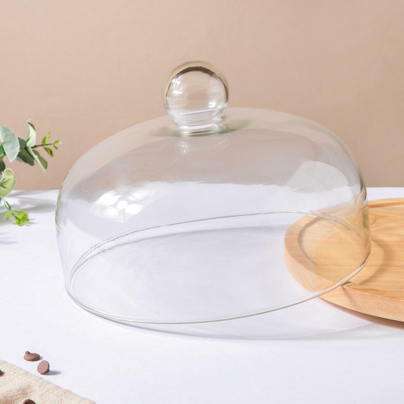 Rubber Wood Rotating Cake Stand 8 Inch