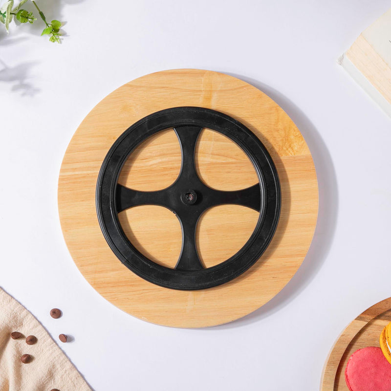 Rubber Wood Rotating Cake Stand 8 Inch