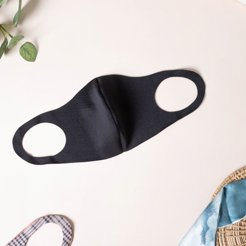 Checkered Pollution Protect Face Mask Black Set Of 4