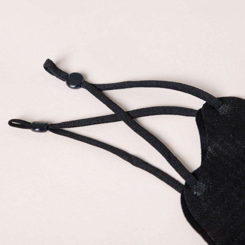 Checkered Face Mask With Adjustable Straps Black Set Of 4