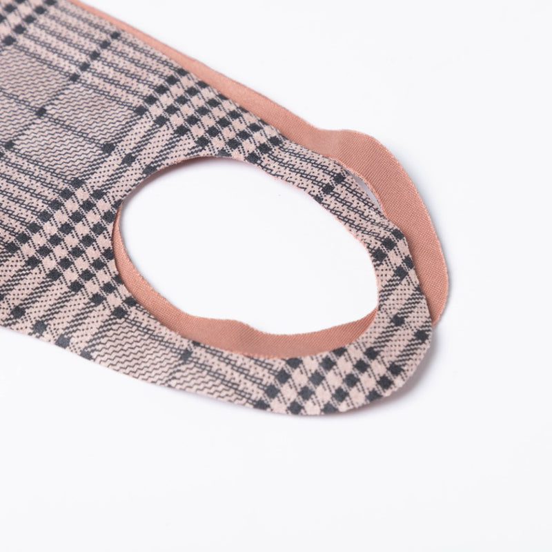 Checkered Pollution Protect Face Mask Brown Set Of 4