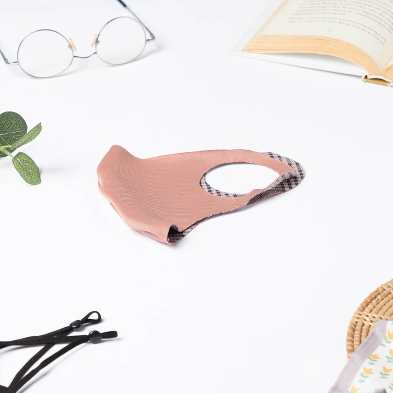 Checkered Pollution Protect Face Mask Brown Set Of 4