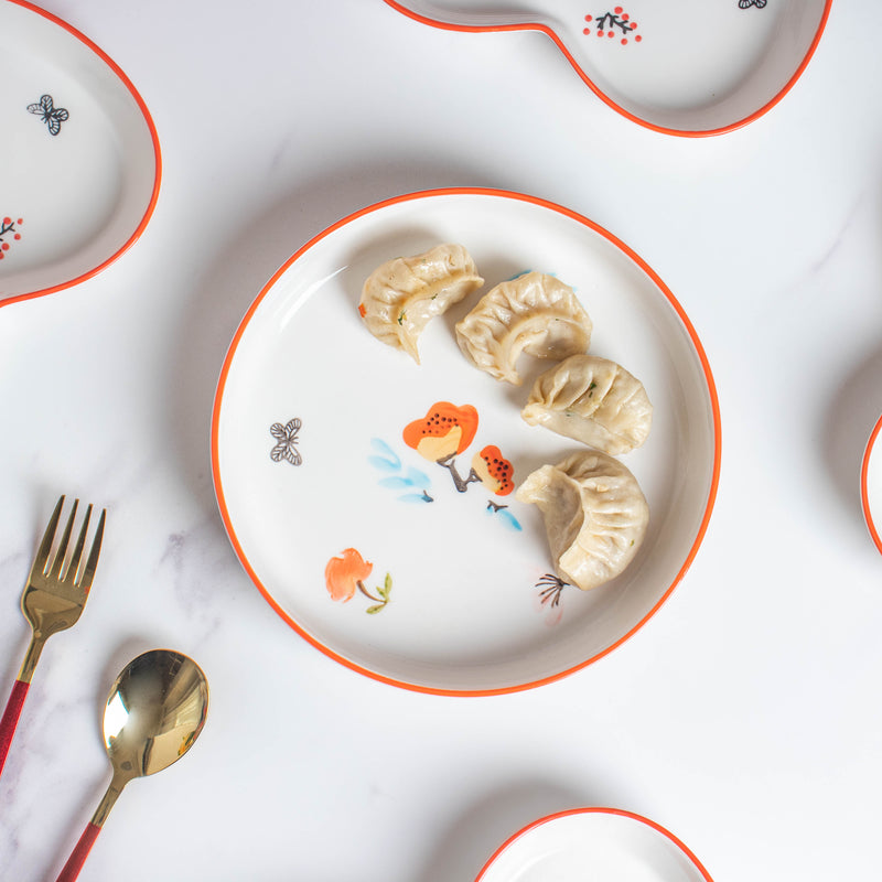 Floral Heart Plates Set of 5