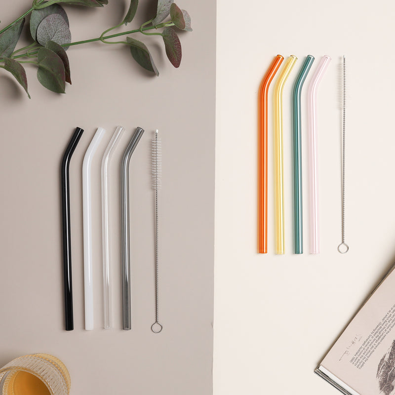 Bent Glass Straw Set of 4
