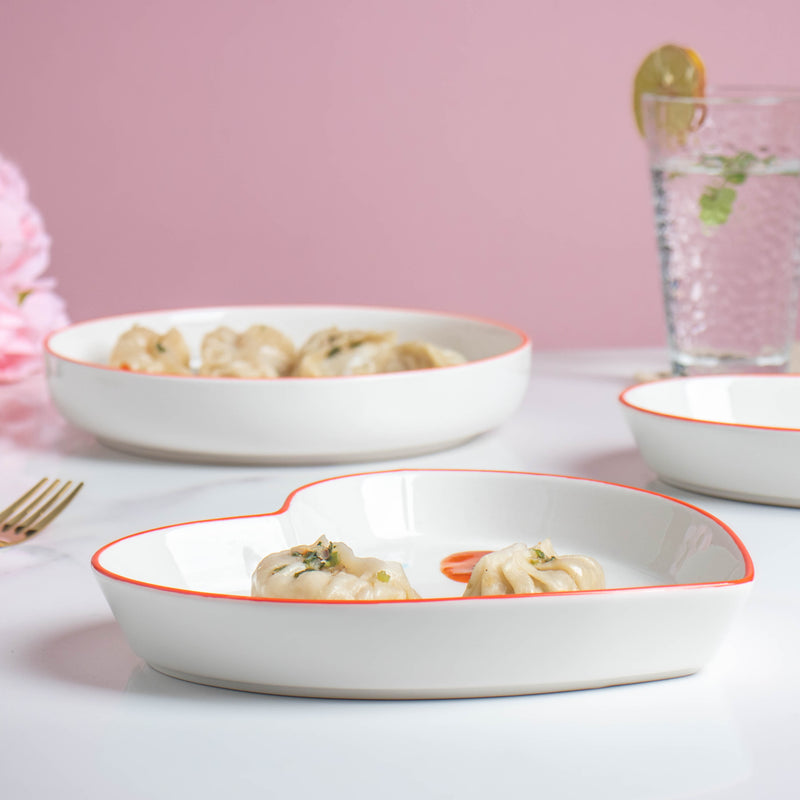 Floral Heart Plates Set of 5