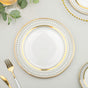 Gold Detailed Glam Dinner Plate 10 Inch - Serving plate, lunch plate, ceramic dinner plates| Plates for dining table & home decor