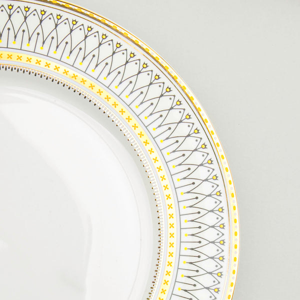 Gold Detailed Glam Dinner Plate 10 Inch