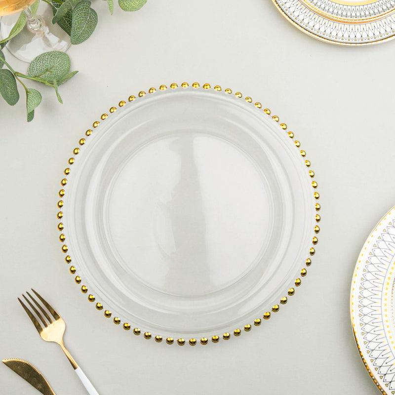 Gold Detailed Glam Charger Plate 10 Inch - Serving plate, lunch plate, ceramic dinner plates| Plates for dining table & home decor