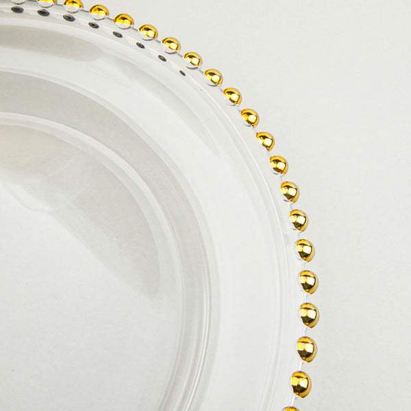 Gold Detailed Glam Charger Plate 10 Inch - Serving plate, lunch plate, ceramic dinner plates| Plates for dining table & home decor