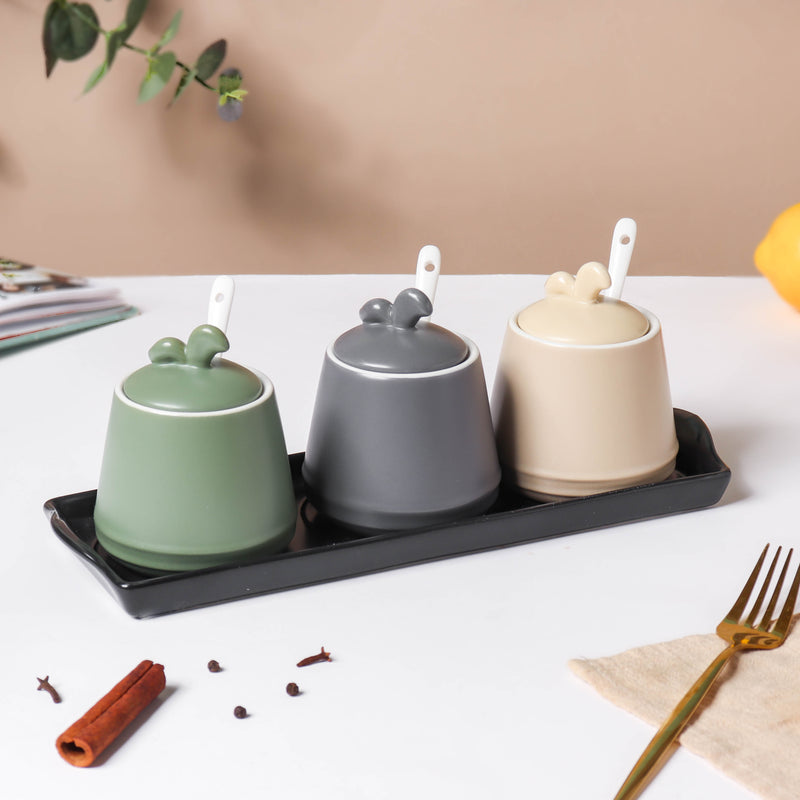 Pastel Condiments Jar Set Of 3 - Jar
