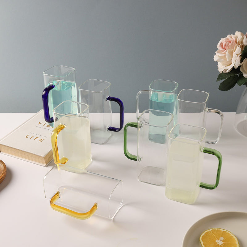 Transparent Mug Set of 2- Mug for coffee, tea mug, cappuccino mug | Cups and Mugs for Coffee Table & Home Decor