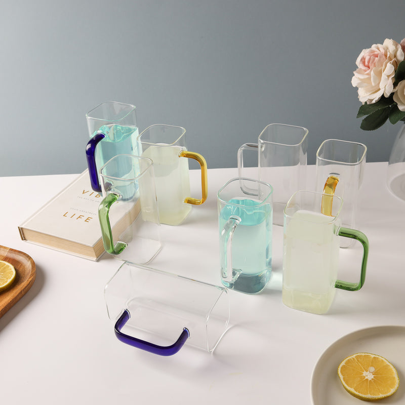 Transparent Mug Set of 2- Mug for coffee, tea mug, cappuccino mug | Cups and Mugs for Coffee Table & Home Decor