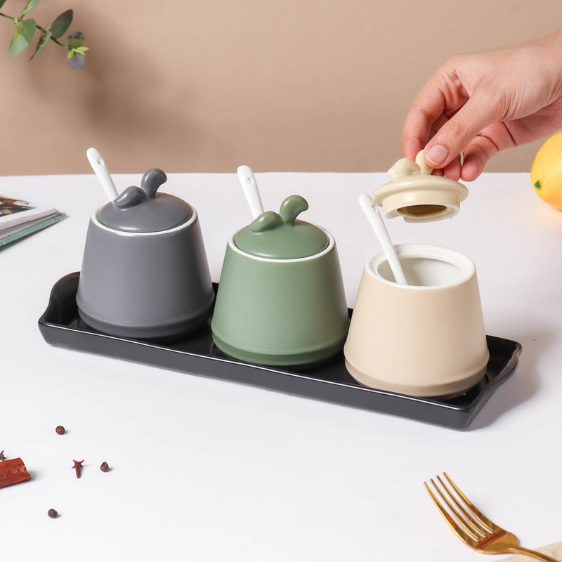 Pastel Condiments Jar Set Of 3 - Jar
