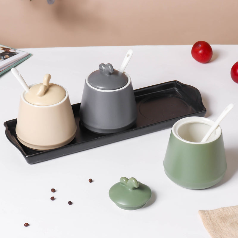 Pastel Condiments Jar Set Of 3 - Jar