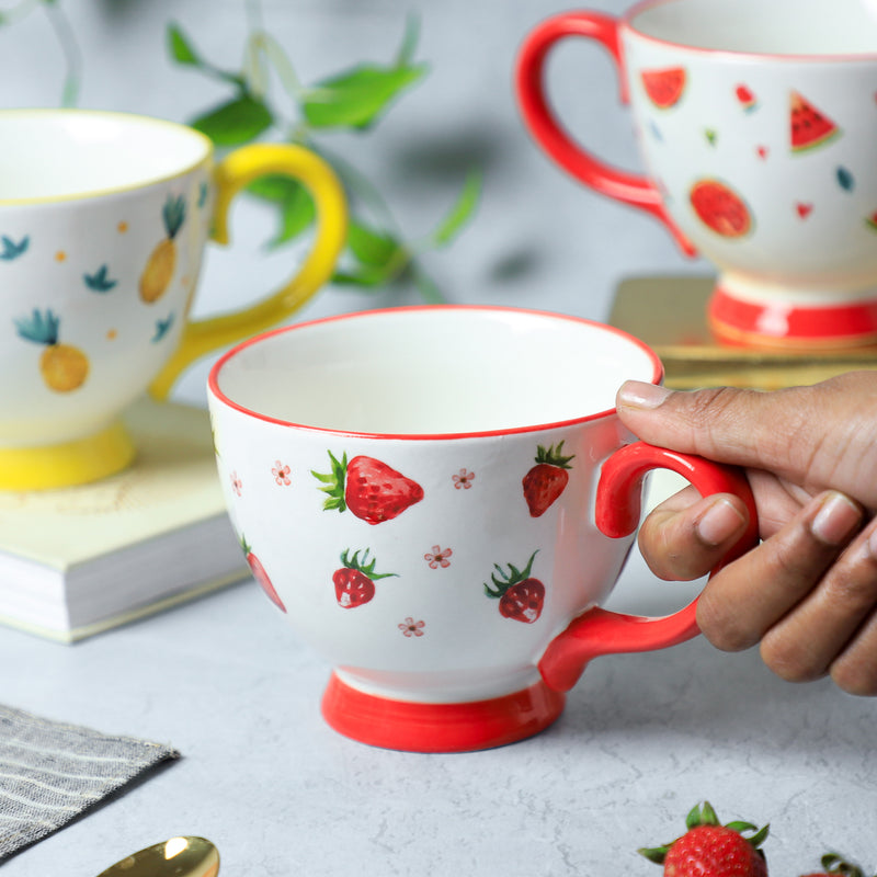 Cappuccino Cups Fruity- Tea cup, coffee cup, cup for tea | Cups and Mugs for Office Table & Home Decoration