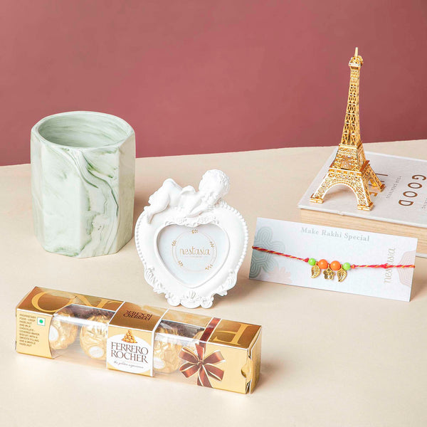 Festive Raksha Bandhan Hamper With Rakhi And Chocolates For Sister