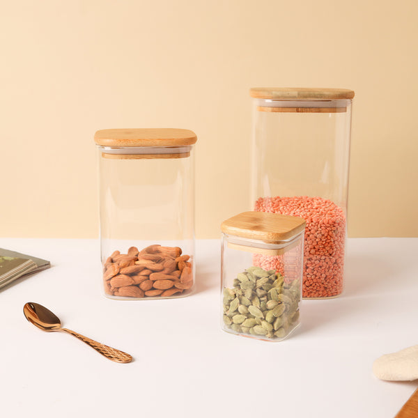 Vacuum Seal Glass Jar Set of 3