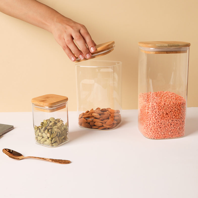 Vacuum Seal Glass Jar Set of 3 - Jar