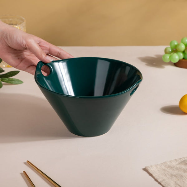 Teal Tantrum Serving Bowl 700 ml - Soup bowl, ceramic bowl, ramen bowl, serving bowls, salad bowls, noodle bowl | Bowls for dining table & home decor