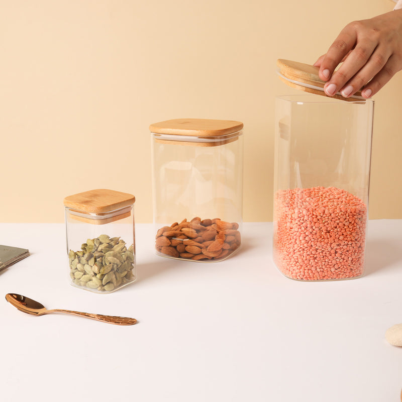 Vacuum Seal Glass Jar Set of 3 - Jar