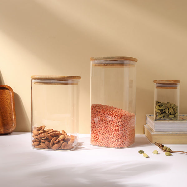 Vacuum Seal Glass Jar Set of 3