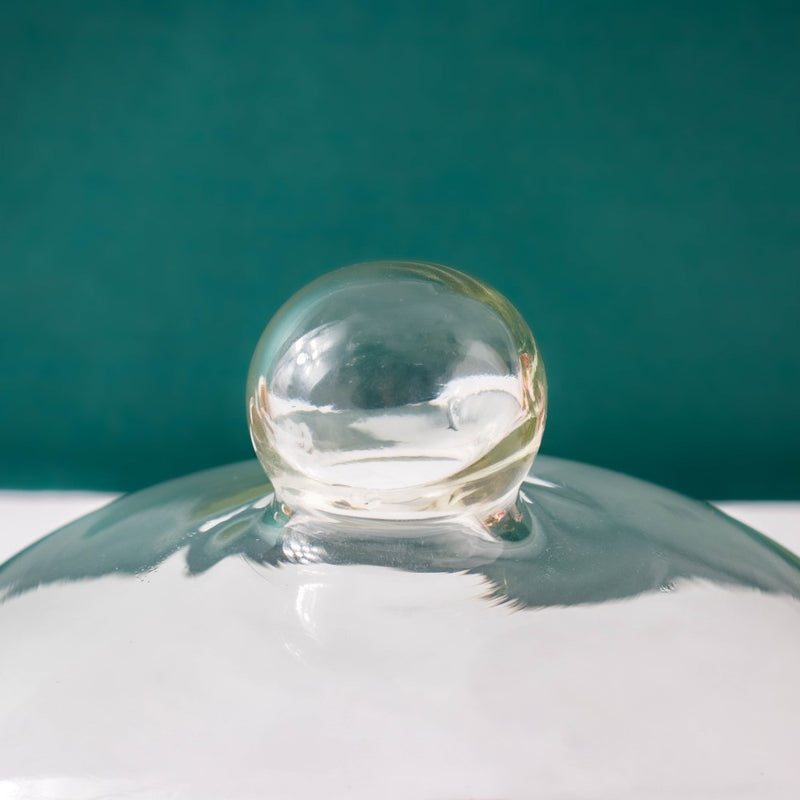 Cake Plate With Cover Green 10 Inch