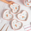 Floral Heart Plates and Pot For 4