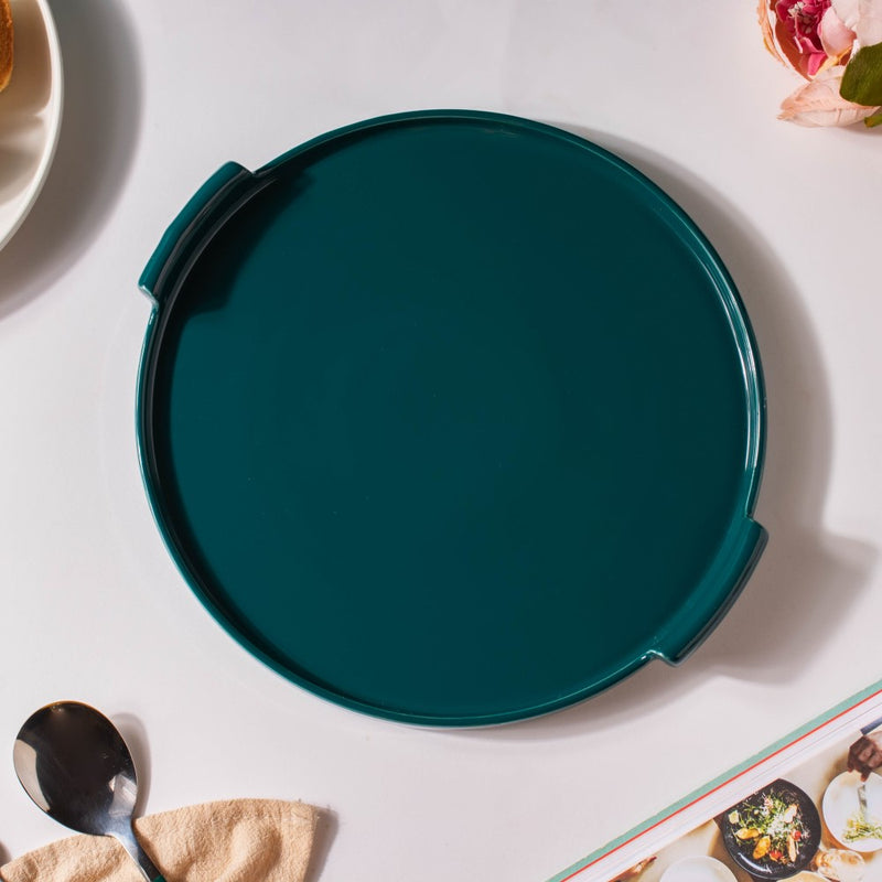 Cake Plate With Cover Green 10 Inch