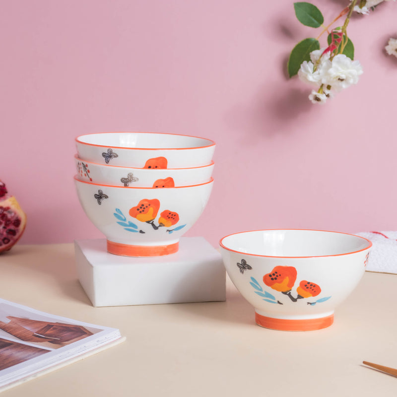 Floral Heart Snack Set For 4