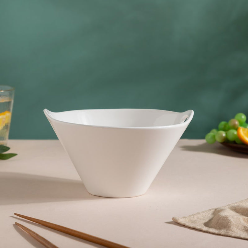 Snow White Serving Bowl 700 ml - Soup bowl, ceramic bowl, ramen bowl, serving bowls, salad bowls, noodle bowl | Bowls for dining table & home decor
