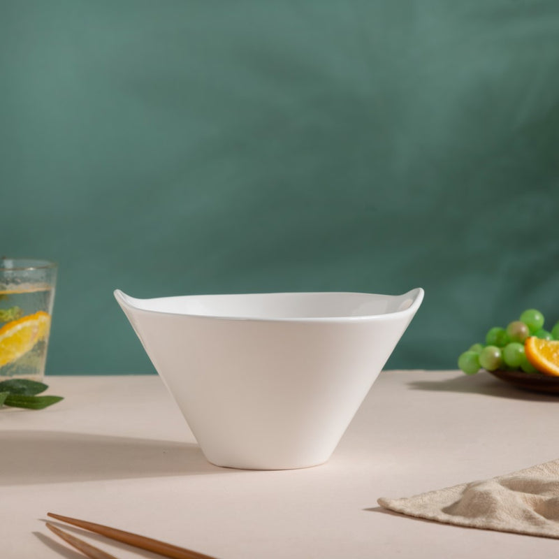 Snow White Serving Bowl 700 ml - Soup bowl, ceramic bowl, ramen bowl, serving bowls, salad bowls, noodle bowl | Bowls for dining table & home decor