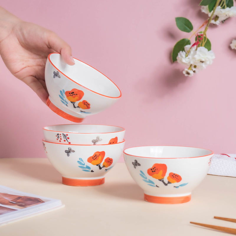 Floral Heart Snack Set For 4