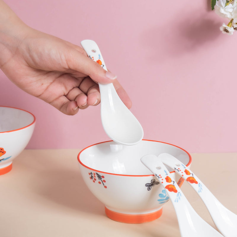 Floral Heart Snack Set For 4