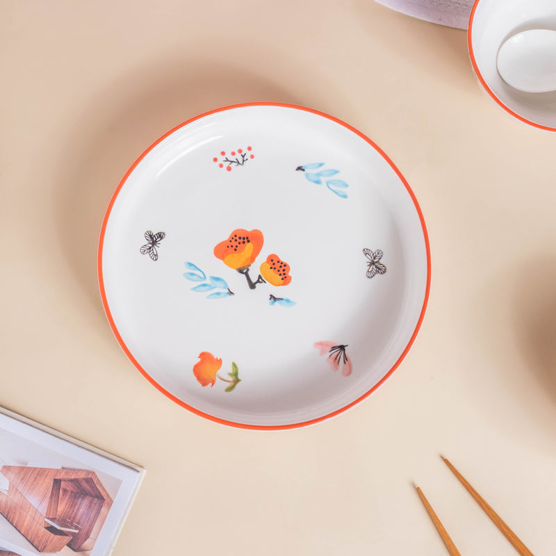 Floral Heart Snack Set For 4