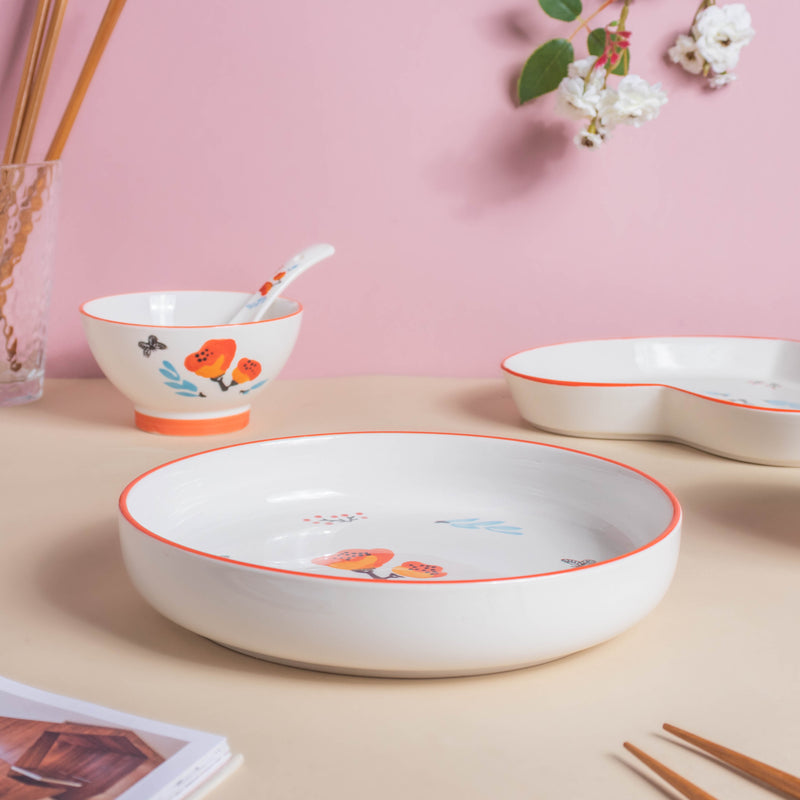 Floral Heart Snack Set For 4