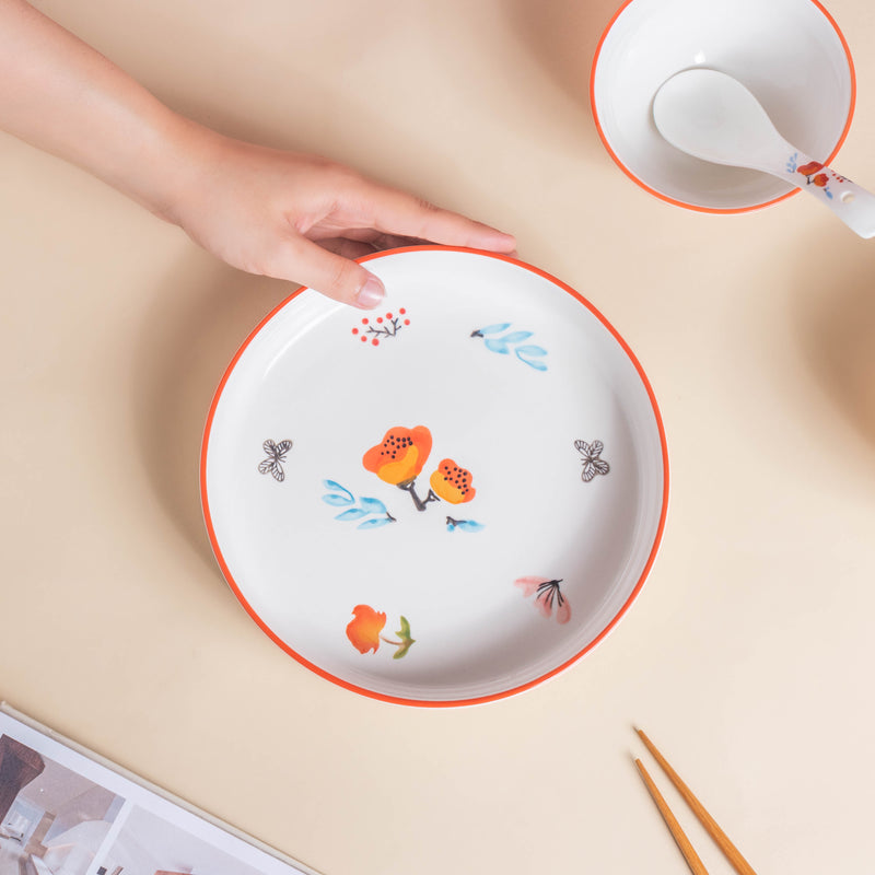 Floral Heart Snack Set For 4