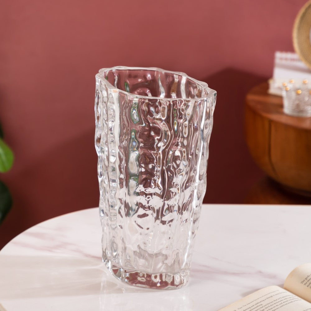 Glacier Glass Vase 11 Inch