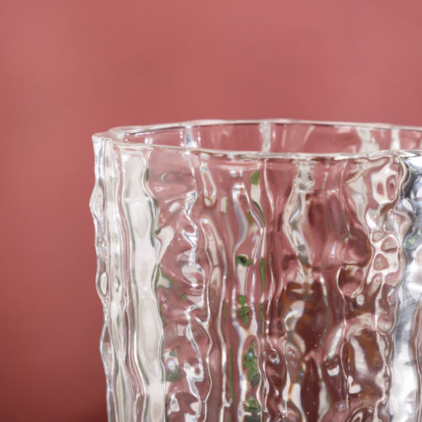 Glacier Glass Vase Translucent 11 Inch
