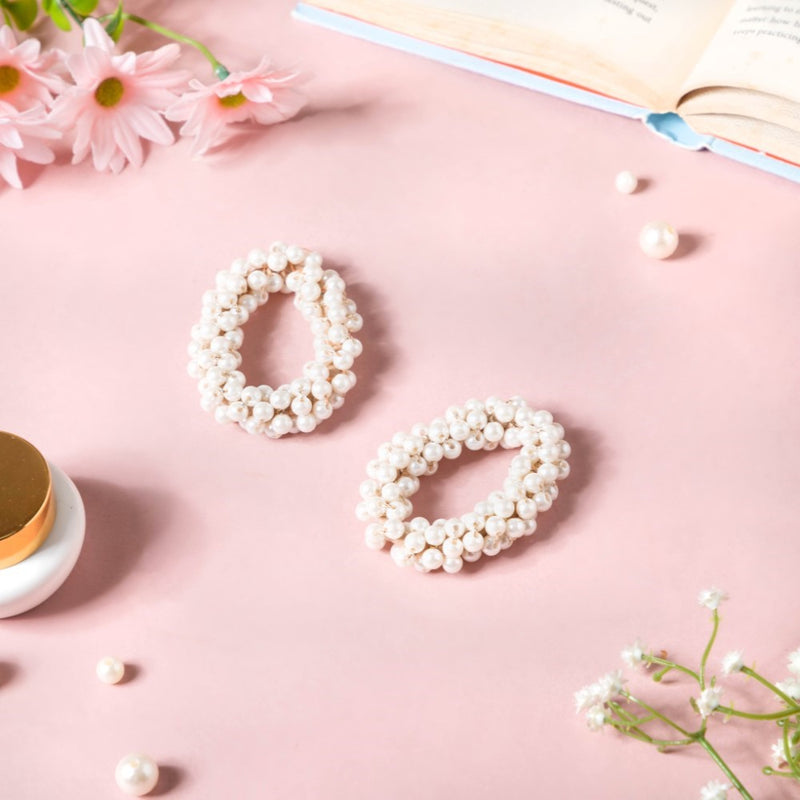 Pearl Hair Ties White Set Of 4