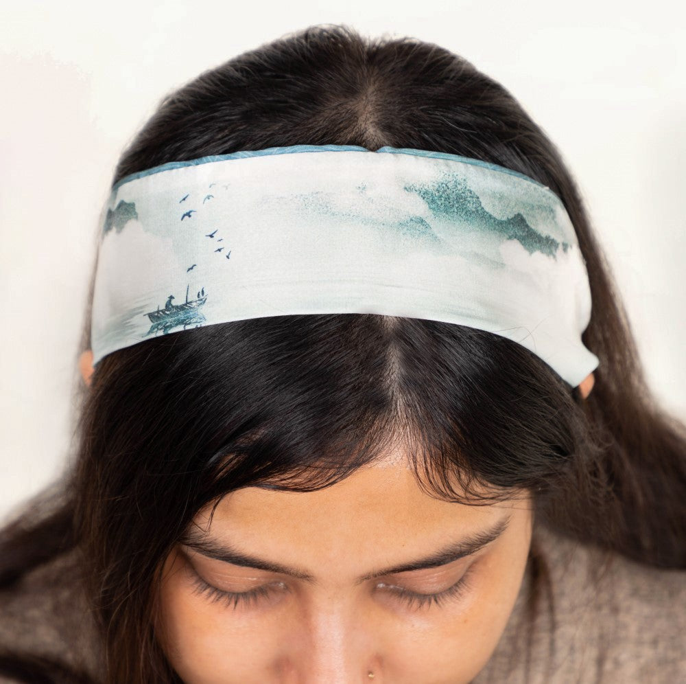 Black Colour - Bcarlet Satin Scarf 208329 - Sky Blue main image 0