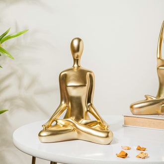 Gold Yoga Showpiece Meditation - Showpiece | Home decor item | Room decoration item