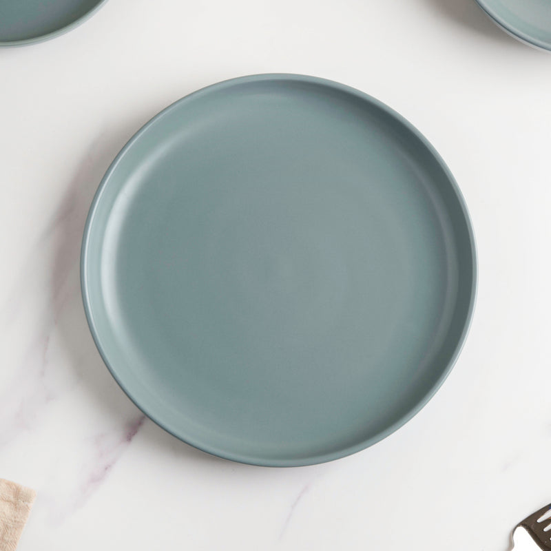 Riona Ceramic Dinner Plate Green Grey 10 Inch - Serving plate, rice plate, ceramic dinner plates| Plates for dining table & home decor