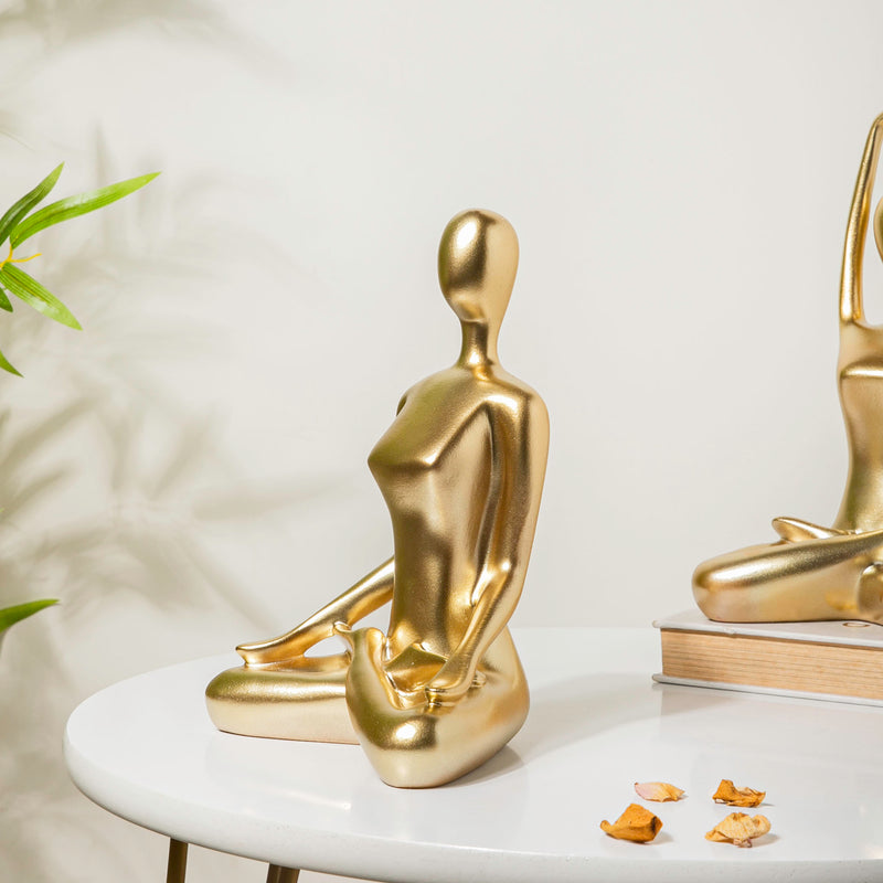 Gold Yoga Showpiece Meditation - Showpiece | Home decor item | Room decoration item
