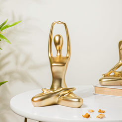 Gold Yoga Showpiece Hands Raised - Showpiece | Home decor item | Room decoration item