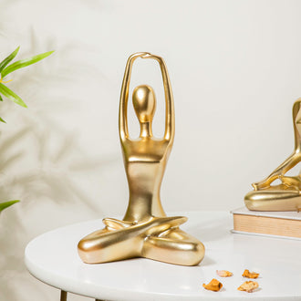 Gold Yoga Showpiece Hands Raised - Showpiece | Home decor item | Room decoration item