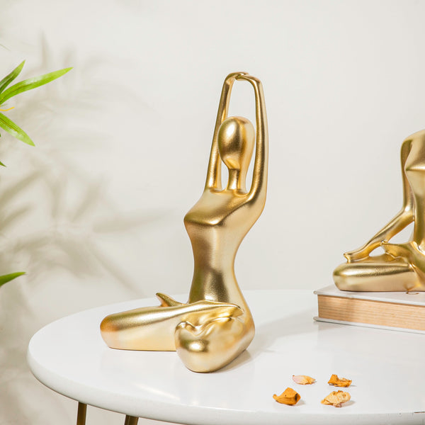 Gold Yoga Showpiece Hands Raised - Showpiece | Home decor item | Room decoration item