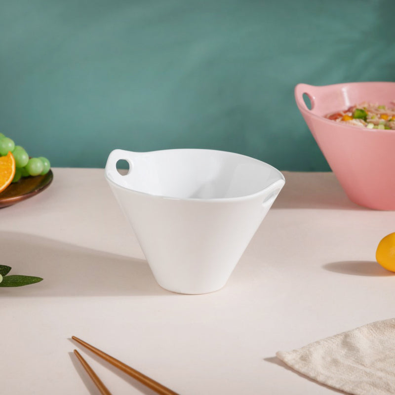 Snow White Ramen Bowl 550 ml - Soup bowl, ceramic bowl, ramen bowl, serving bowls, salad bowls, noodle bowl | Bowls for dining table & home decor