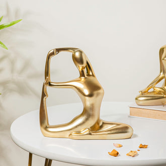 Gold Yoga Showpiece - Showpiece | Home decor item | Room decoration item