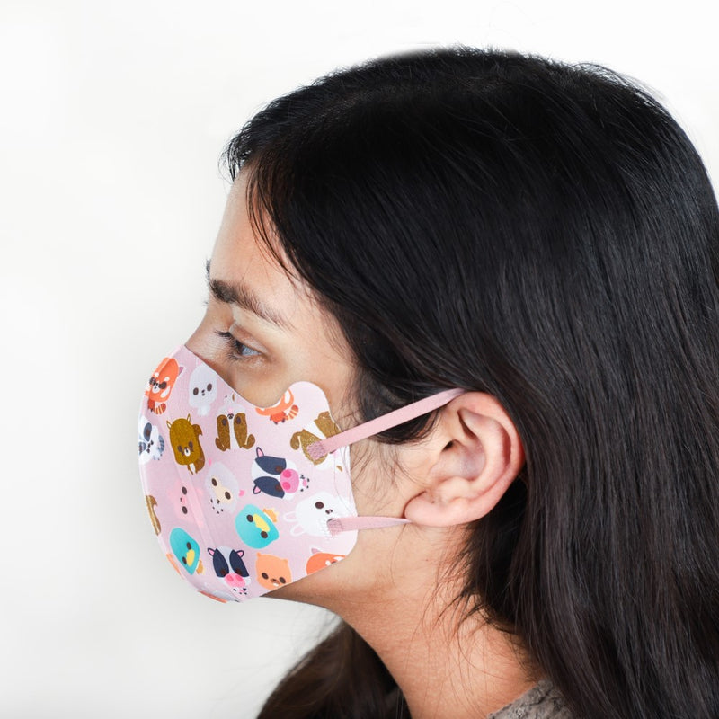 Zootopia Animal Printed Face Mask Pink Set Of 2