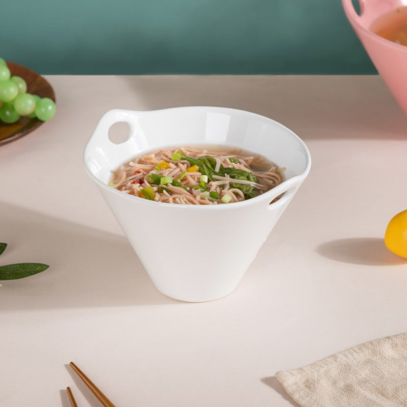 Snow White Ramen Bowl 550 ml - Soup bowl, ceramic bowl, ramen bowl, serving bowls, salad bowls, noodle bowl | Bowls for dining table & home decor